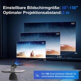 Mini Beamer 4K Projector Zwart Grijs met 35% Korting