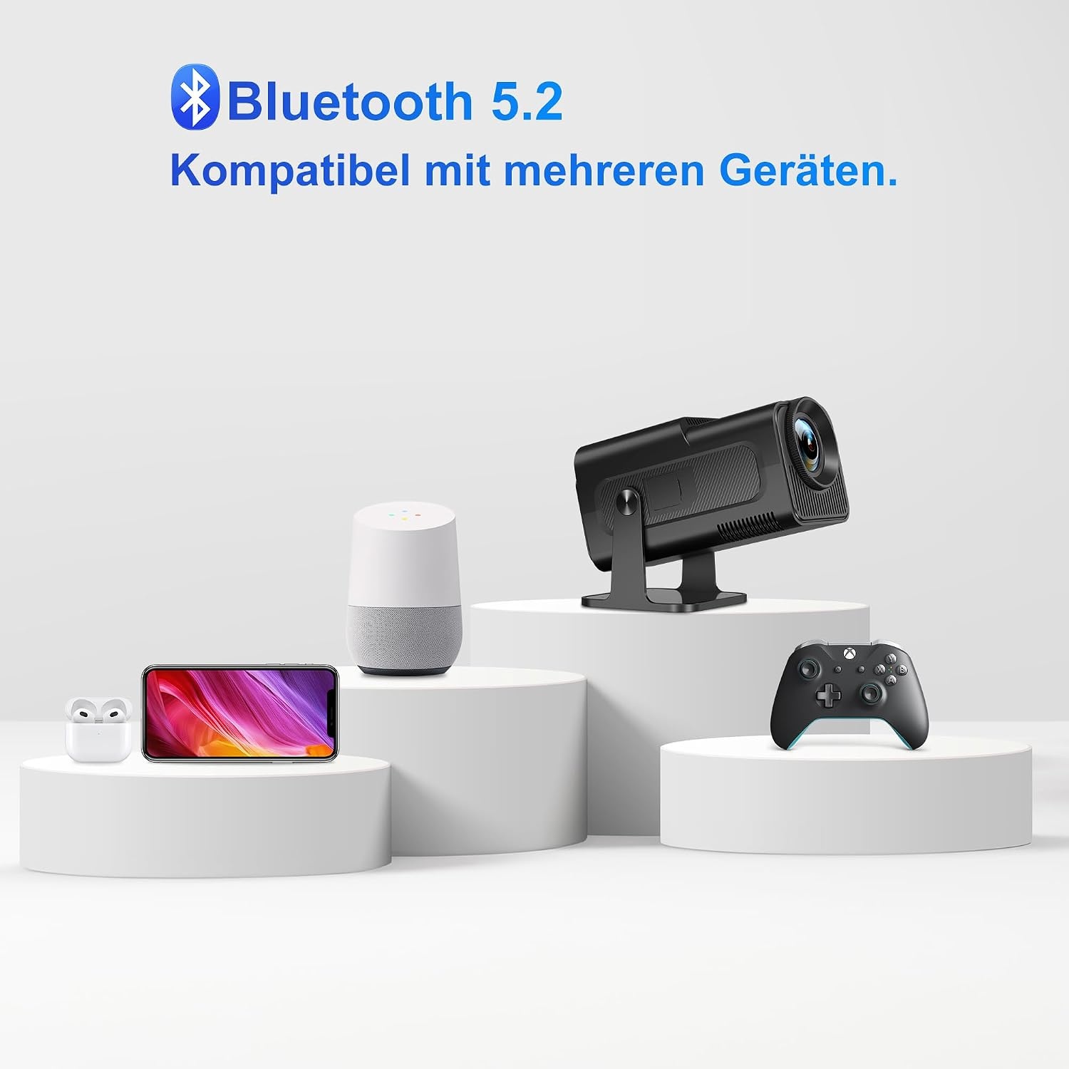 Mini Beamer 4K Projector Zwart Grijs met 35% Korting