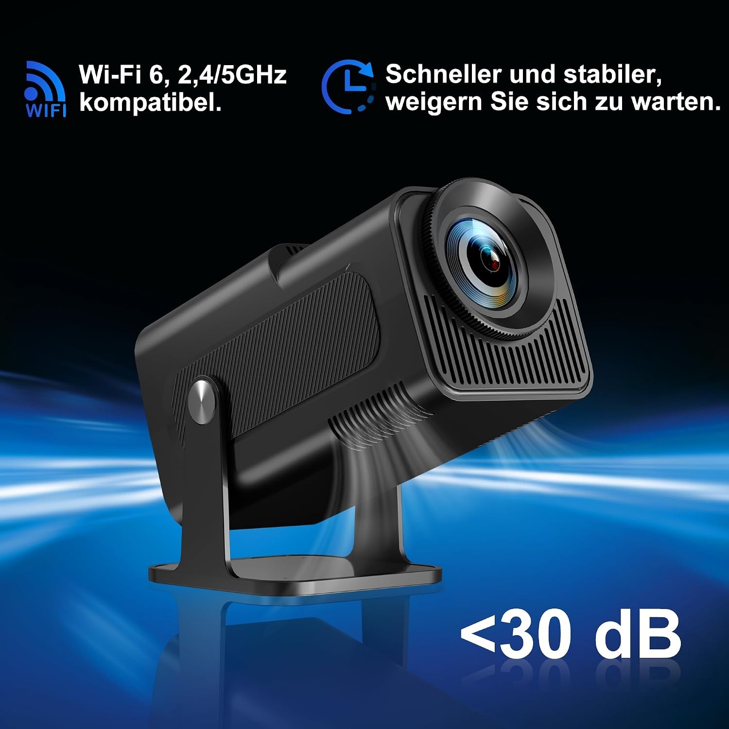 Mini Beamer 4K Projector Zwart Grijs met 35% Korting