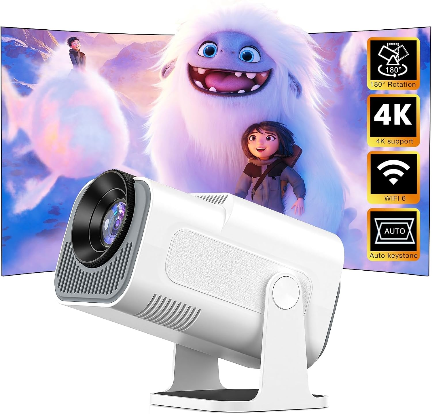 Mini Beamer Full HD 1080P (4K ondersteuning) - Wit & Zwart - 34% Korting