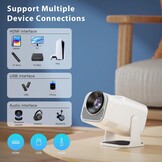 Mini Beamer Full HD 1080P (4K ondersteuning) - Wit & Zwart - 34% Korting