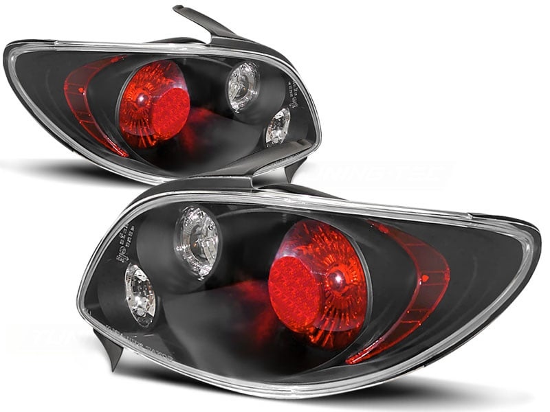 Achterlichten Peugeot 206 (1998-2010) Zwart - 54% Korting