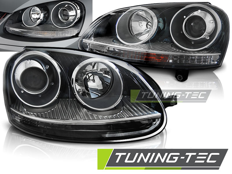 Koplampen VW Golf 5 GTI Zwart Projector E-Gemerkt -55% Korting
