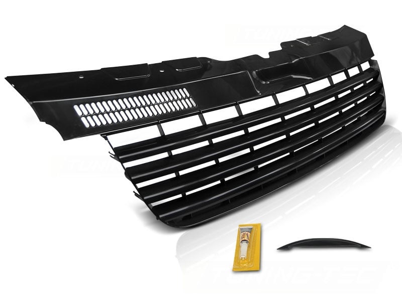 Voorgrill Glanzend Zwart VW T5 Transporter 2004-2009 53% Korting
