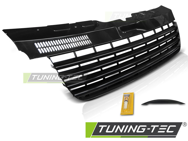 Voorgrill Glanzend Zwart VW T5 Transporter 2004-2009 53% Korting
