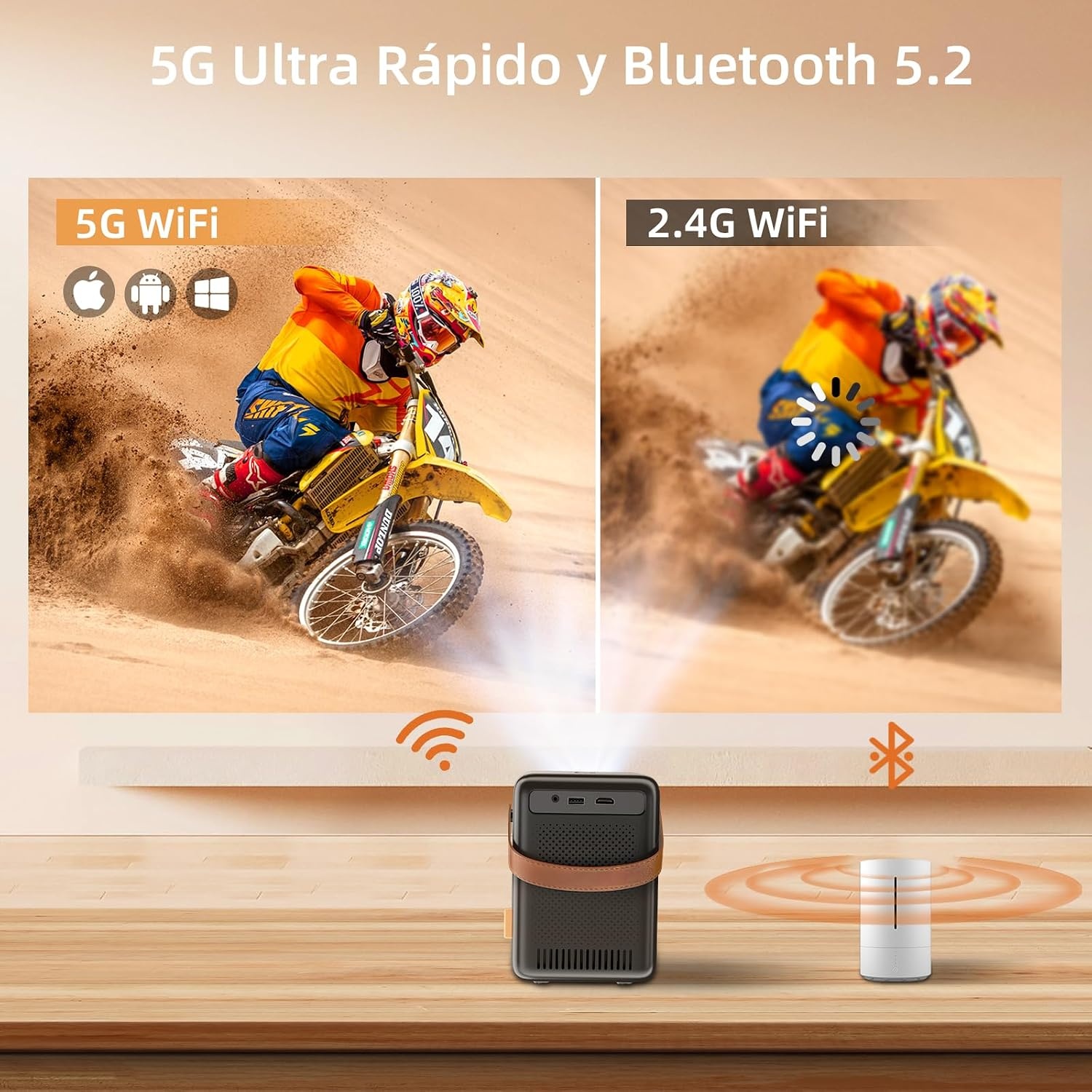 Draagbare Mini Beamer Zwart - 1080p Full HD, 13000 Lumen, 300 inch (34% korting)