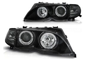 Koplampen Angel Eyes Zwart BMW E46 63% Korting