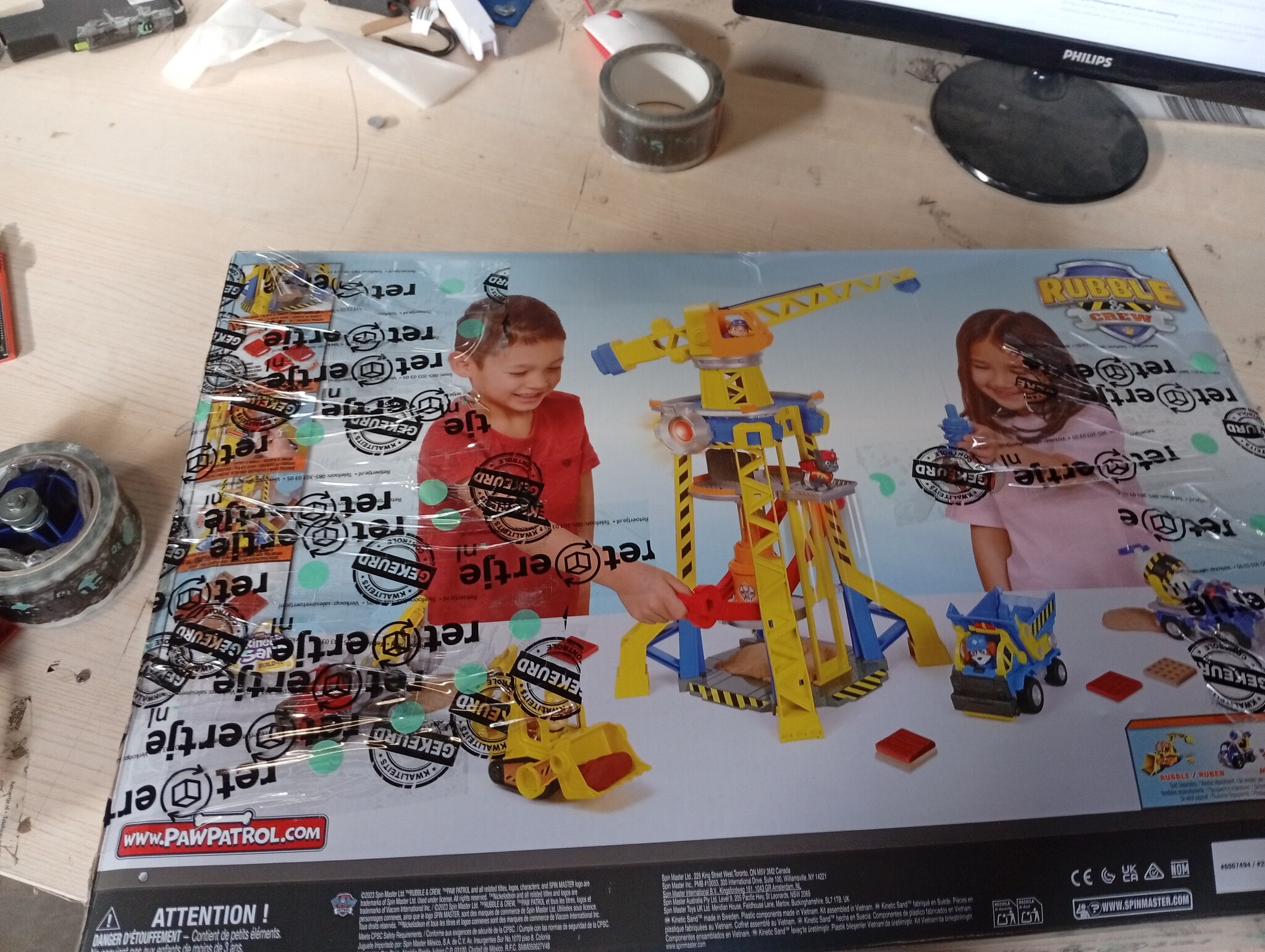 Rubble & Crew Kraantoren Speelset met Bulldozer, Zand & Licht/Geluid (68cm, 3+jr)