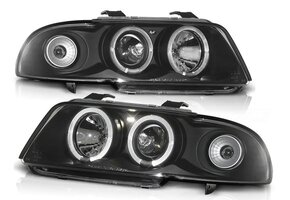 Projectorkoplampen Audi A4 B5 (1994-1998) Zwart met Halo Ringen - E-keur