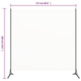 vidaXL Kamerscherm Stof Wit 175x180 cm - 33% Korting