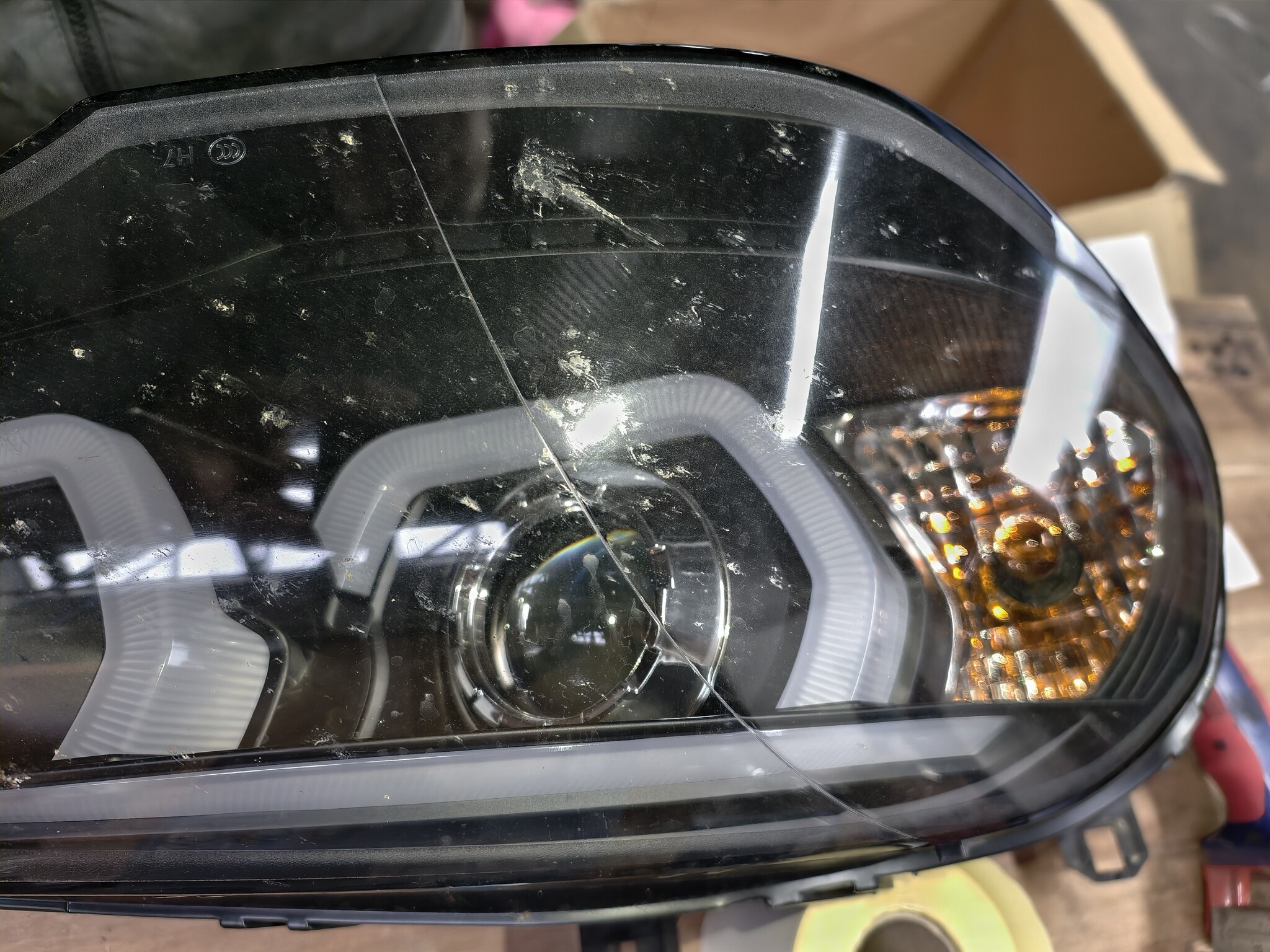 BMW X5 E70 Koplampen 2007-2013 Zwart 3D LED Halo DRL -55%