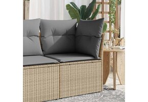 VidaXL Tuinhoekbank met Kussens - Poly Rattan Beige (68% Korting)