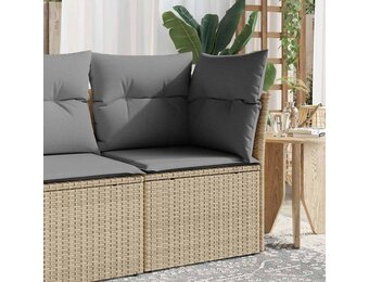 VidaXL Tuinhoekbank met Kussens Poly Rattan Beige - 35% Korting