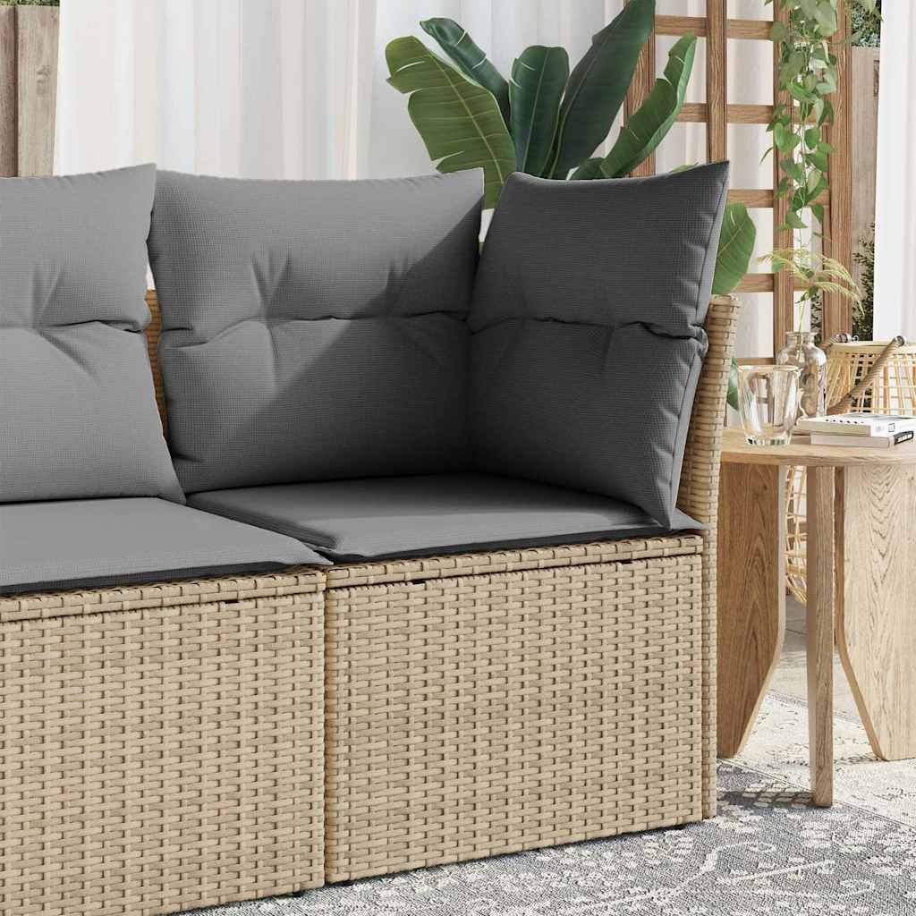 VidaXL Tuinhoekbank met Kussens Poly Rattan Beige - 35% Korting