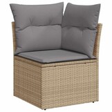 VidaXL Tuinhoekbank met Kussens Poly Rattan Beige - 35% Korting