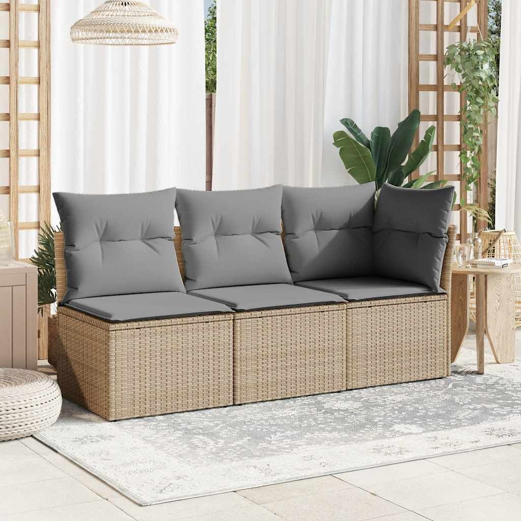 VidaXL Tuinhoekbank met Kussens Poly Rattan Beige - 35% Korting