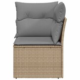 VidaXL Tuinhoekbank met Kussens Poly Rattan Beige - 35% Korting