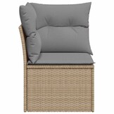 VidaXL Tuinhoekbank met Kussens Poly Rattan Beige - 35% Korting