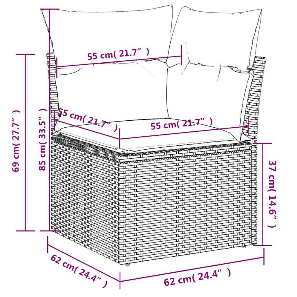 VidaXL Tuinhoekbank met Kussens Poly Rattan Beige - 35% Korting