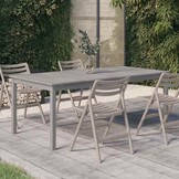 VidaXL Tuintafel Acaciahout 200x100x75 cm Grijs - 35% Korting