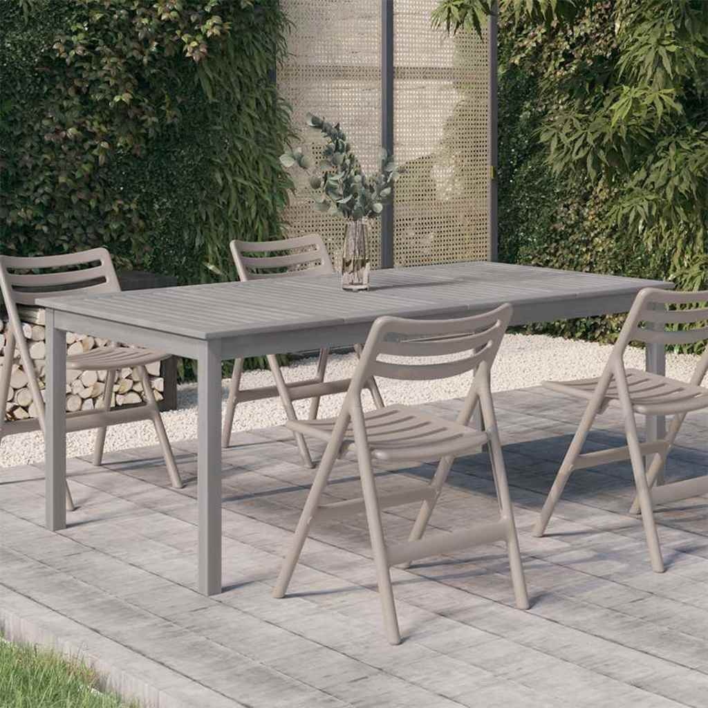 VidaXL Tuintafel Acaciahout 200x100x75 cm Grijs - 35% Korting