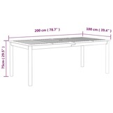 VidaXL Tuintafel Acaciahout 200x100x75 cm Grijs - 35% Korting