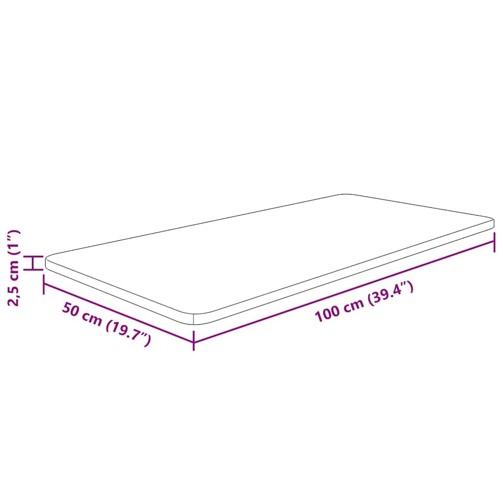 vidaXL Massief Houten Tafelblad 100x50cm Lichtbruin - 34% Korting