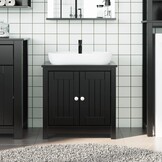 vidaXL Wastafelkast BERG 60x34x59 cm Grenenhout Zwart - 34% Korting