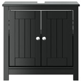 vidaXL Wastafelkast BERG 60x34x59 cm Grenenhout Zwart - 34% Korting