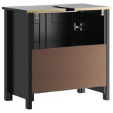 vidaXL Wastafelkast BERG 60x34x59 cm Grenenhout Zwart - 34% Korting