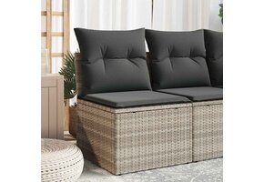 Lichtgrijze Tuinbank Poly Rattan met Kussens - 55% Korting!