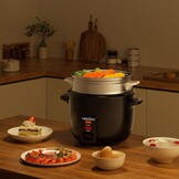Rijstkoker 1L met Stoomfunctie, Antiaanbaklaag, Warmhoudfunctie - Zwart