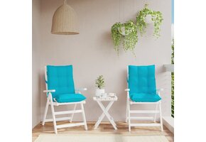 vidaXL Stoelkussens Turquoise (2 stuks) - 63% Korting