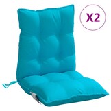 vidaXL Stoelkussens Turquoise (2 stuks) - Lage Rug, Oxford Stof - 34% Korting
