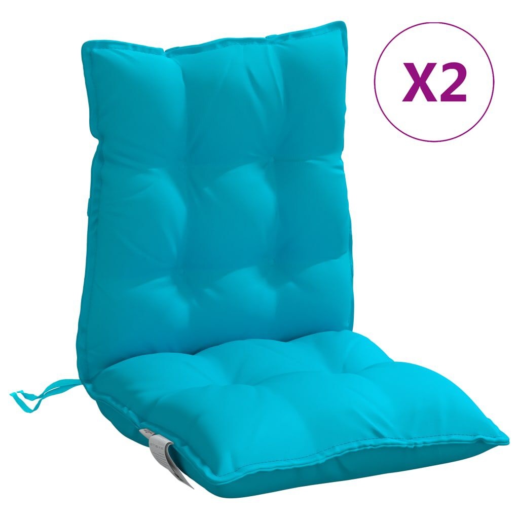 vidaXL Stoelkussens Turquoise (2 stuks) - Lage Rug, Oxford Stof - 34% Korting