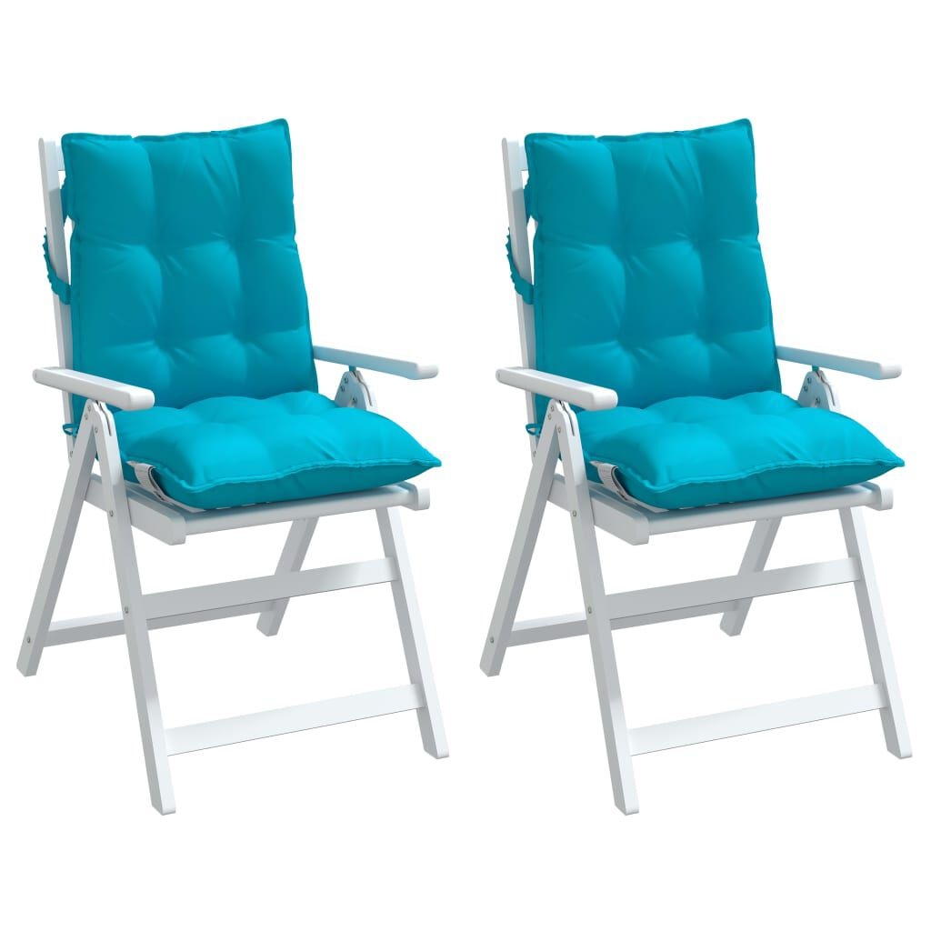 vidaXL Stoelkussens Turquoise (2 stuks) - Lage Rug, Oxford Stof - 34% Korting