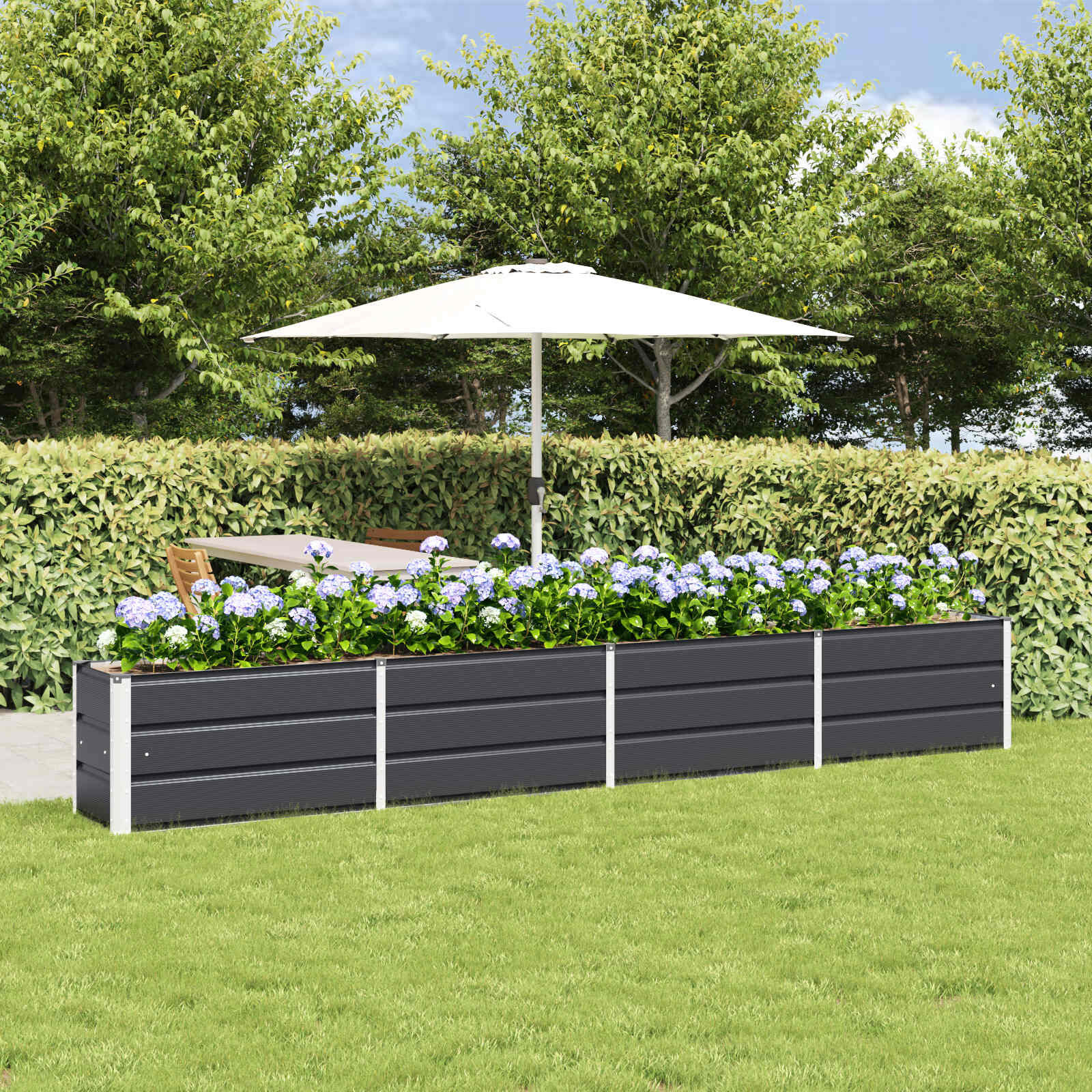 Plantenbak Antraciet Staal 320x40x45cm - 34% Korting