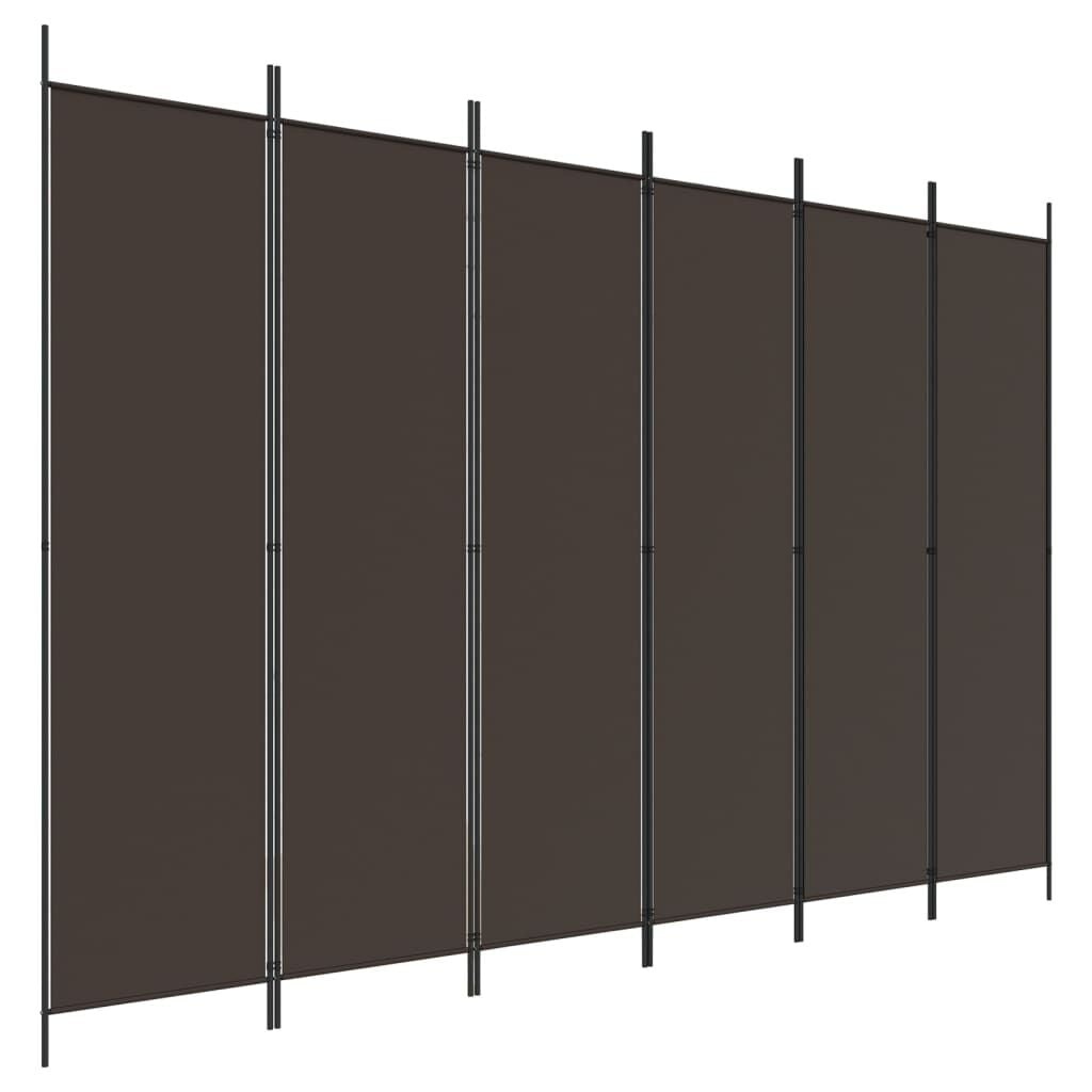 Kamerscherm met 6 panelen, 300x200 cm, stof bruin - 34% Korting!