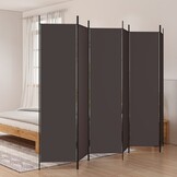 Kamerscherm met 6 panelen, 300x200 cm, stof bruin - 34% Korting!