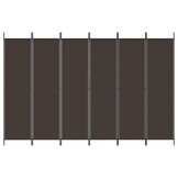 Kamerscherm met 6 panelen, 300x200 cm, stof bruin - 34% Korting!