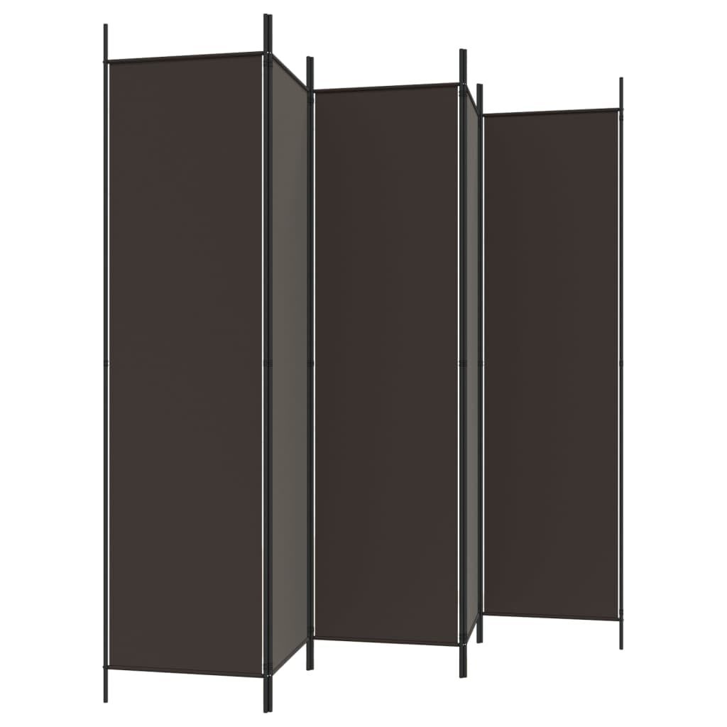 Kamerscherm met 6 panelen, 300x200 cm, stof bruin - 34% Korting!