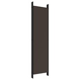 Kamerscherm met 6 panelen, 300x200 cm, stof bruin - 34% Korting!