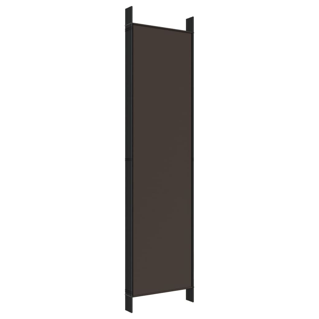 Kamerscherm met 6 panelen, 300x200 cm, stof bruin - 34% Korting!