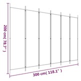 Kamerscherm met 6 panelen, 300x200 cm, stof bruin - 34% Korting!