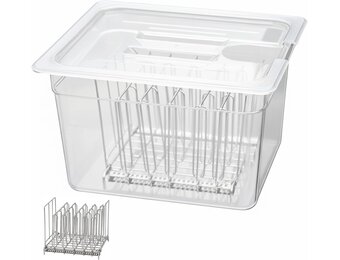Sous Vide Container 11L met RVS Rek & Deksel - 34% Korting