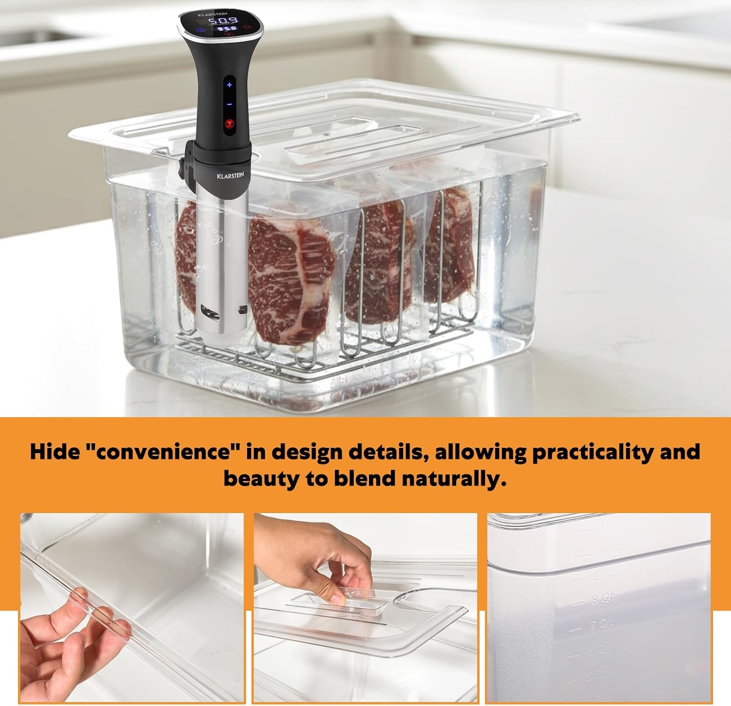 Sous Vide Container 11L met RVS Rek & Deksel - 34% Korting