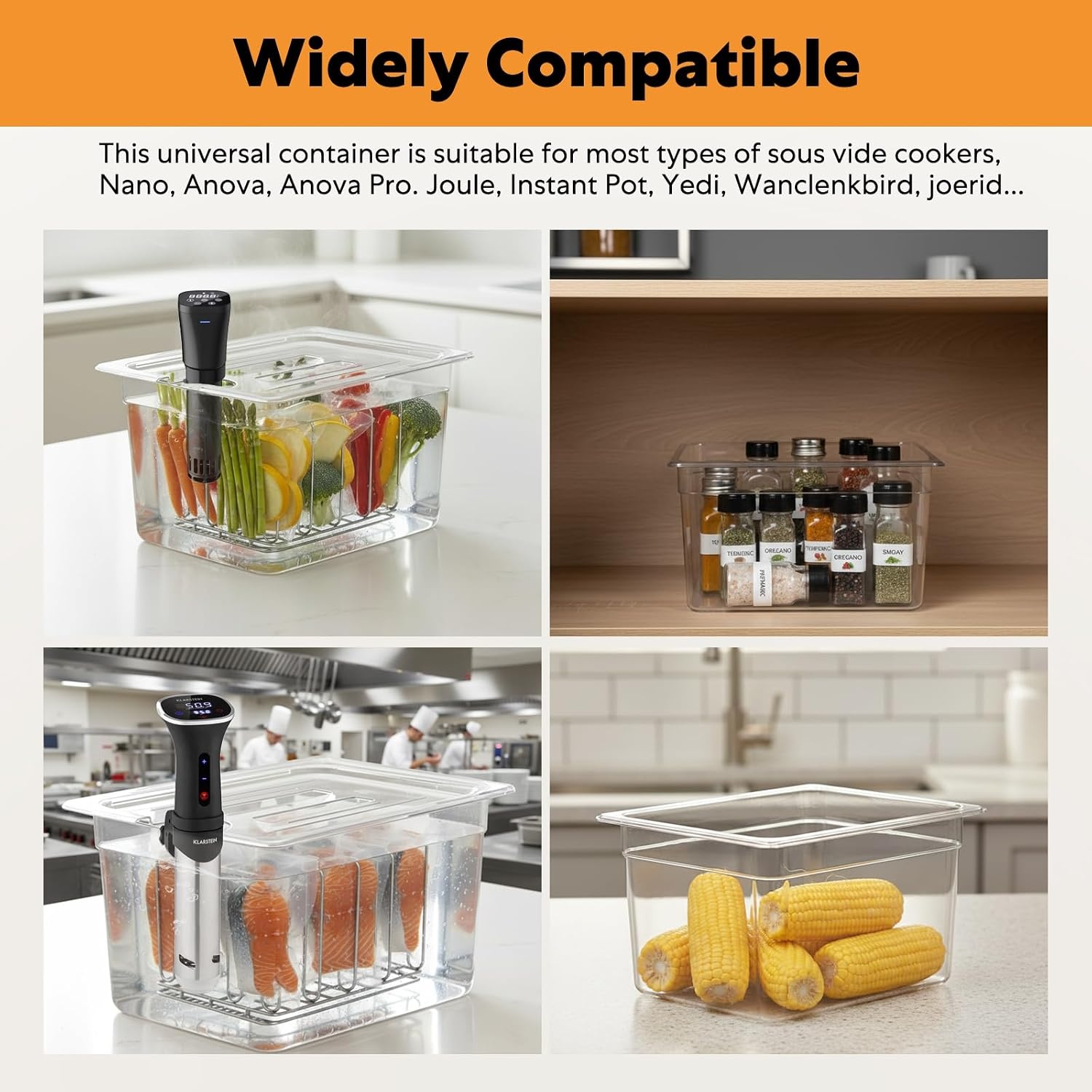 Sous Vide Container 11L met RVS Rek & Deksel - 34% Korting