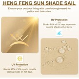 HENG FENG Schaduwzeil Rechthoekig 4x5m Zand - 34% Korting!