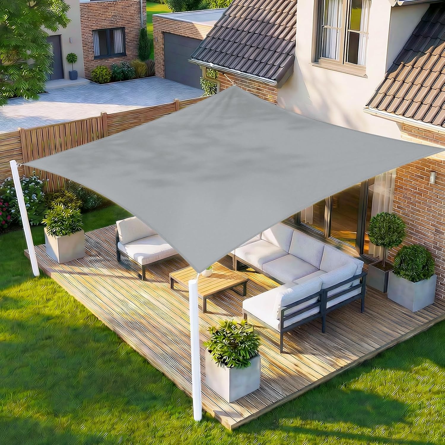 HENG FENG Schaduwzeil Rechthoekig 4x5m Zand - 34% Korting!