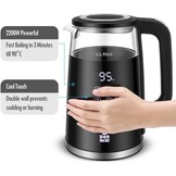 ForMe Glazen Waterkoker 1,7L, Temperatuurkeuze & Warmhoudfunctie - 33% Korting!